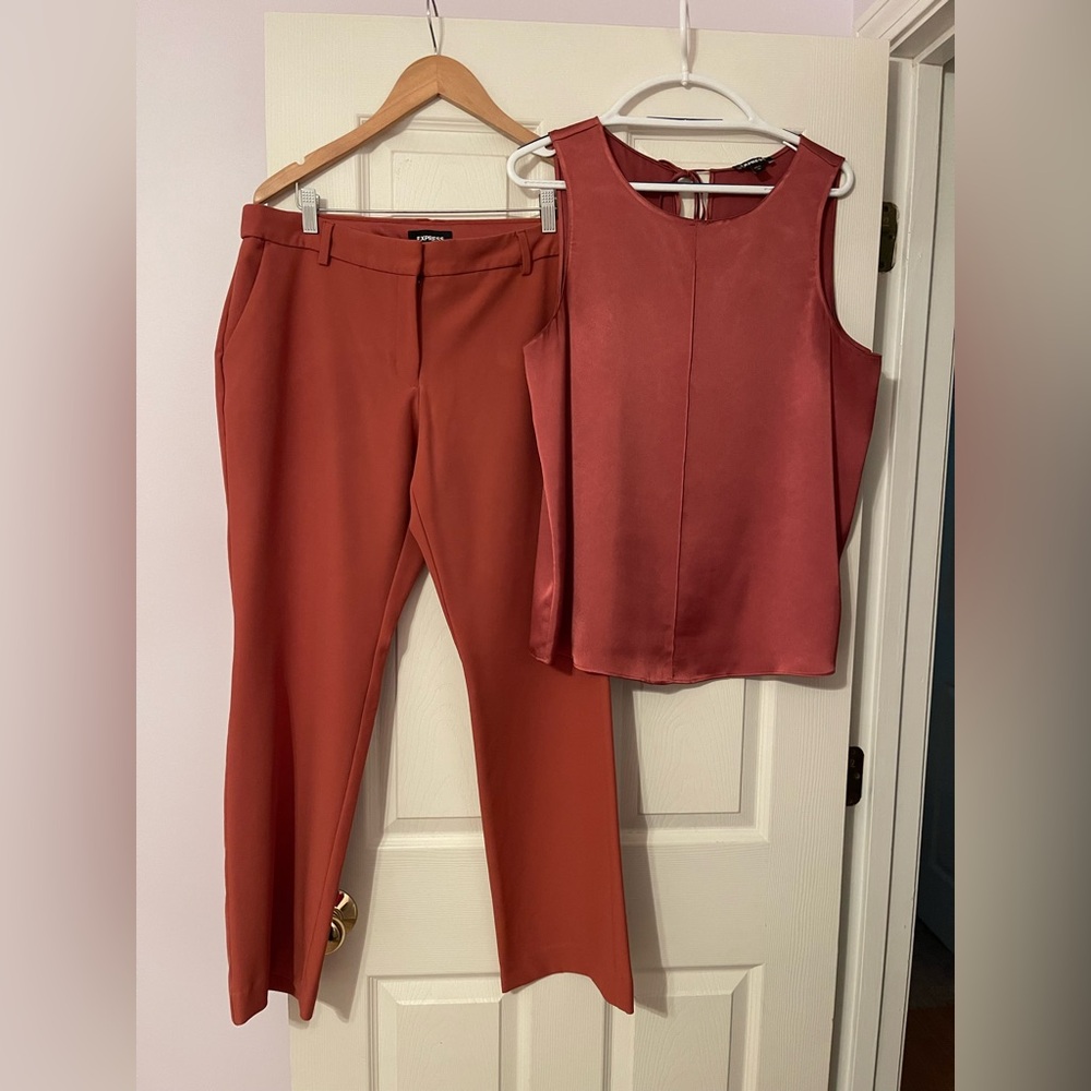 Express Women's Terracotta Pants and Top Set gorgeous! Pants 14 short, top large